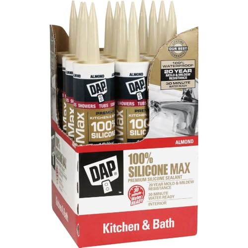 Silicone Max Kitchen and Bath Silicone Sealant, Almond, 10.1-oz.