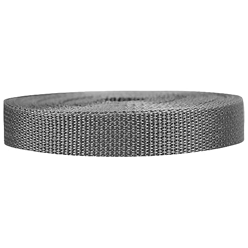 Strapworks Lightweight Polypropylene Webbing - Poly Strapping for Outdoor DIY Gear Repair, Pet Collars, Crafts – 3/4 Inch by 10, 25, or 50 Yards, Over 20 Colors - color: Charcoal, size: 3/4" x 25 yard