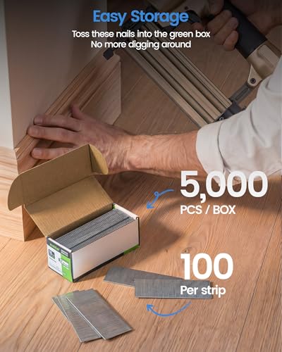meite Brad Nails 1-3/16-Inch, 18 Gauge Galvanized Brad Nail 5,000 Count F30 for Pneumatic, Electric Brad Nailer Gun (1 Box) (Pack of 4) - size: 1-3/16 Inch (Pack of 4), style: 1 Box