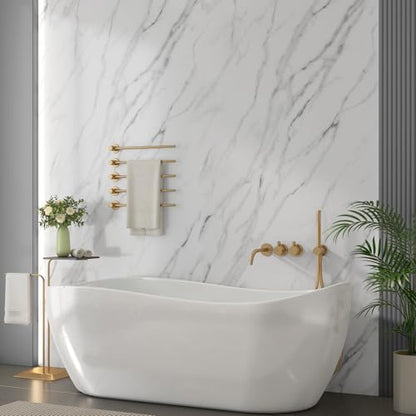 ICOOP White Grey Countertop Contact Paper Marble Contact Paper 15.8"×120" - color: White and Grey, size: 15.8" x 120"