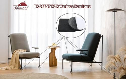 Felt Furniture Pads for Hardwood Floors Felt Pads for Chair Legs Yelanon - size: 24 pcs Black Square