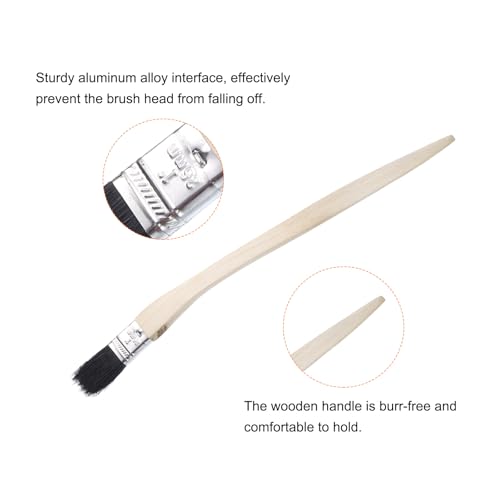 uxcell 3pcs Bent Radiator Paint Brush 1" Width Curved Wall Paint Soft Bristle Brushes with Long Wood Handle for Painting DIY Wall Treatment - size: 1"