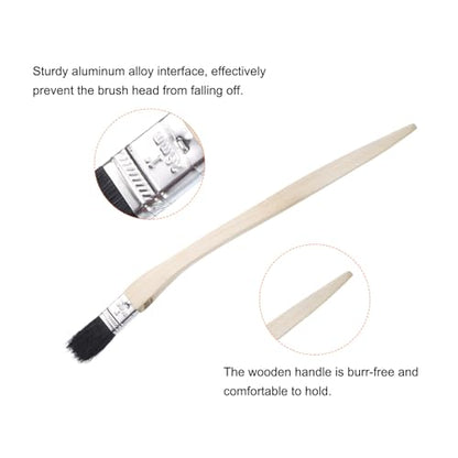 uxcell 3pcs Bent Radiator Paint Brush 1" Width Curved Wall Paint Soft Bristle Brushes with Long Wood Handle for Painting DIY Wall Treatment - size: 1"