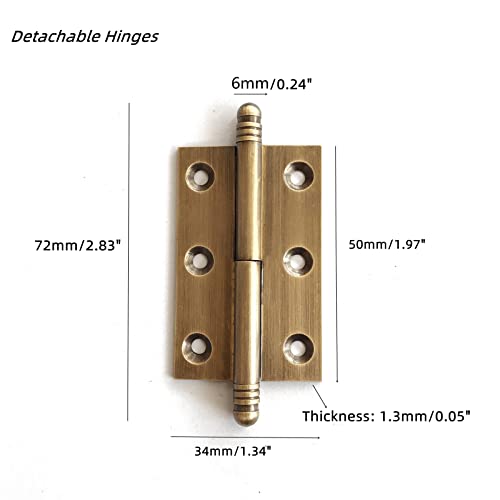 dophee 2pcs Vintage Industrial Style Folding Butt Hinges with Screws