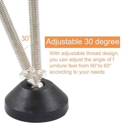 Waziaqoc Adjustable Leveling Feet, M8 Thread, 5 Inch Overall Height
