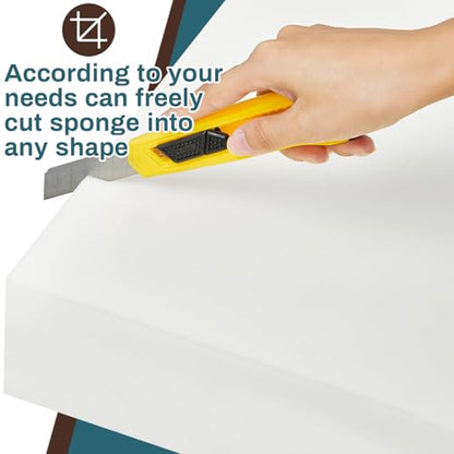 Frienda 1 Pack 4" x 20" x 20" Upholstery High Density Craft Foam, White - size: 4" X 20" X 20"