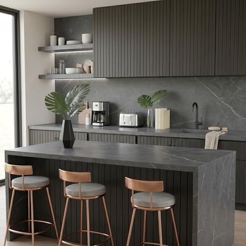 Extra-Thick Marble Contact Paper (Matte, Marquina Charcoal) 23.6" x 118.1" - color: Marquina Charcoal (Matte), size: 23.6" x 118.1"