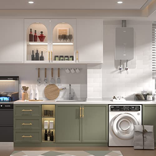 Goldenwarm Gold Cabinet Pulls 5" Brushed Brass Cabinet Pulls 10 Pack - color: Matte Gold, size: 5 Inch Hole Centers