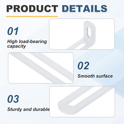 uxcell 8 Pcs Adjustable Right Angle Brackets 4.7"x1.2"x0.7" White - color: White, size: 4.7"x1.2"x0.7"