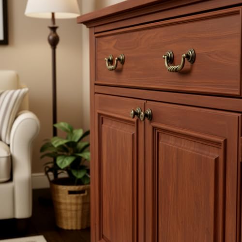 2 Pcs 4.17'' Bail Pull Drawer Handles, Dresser Handles Vintage Vintage Cabinet Pull Bronze Tone Dressers Drawers-Pull Zinc Alloy Vintages Drawer Pulls Bail-Pull Handle for Doors Cupboard Chest Drawers