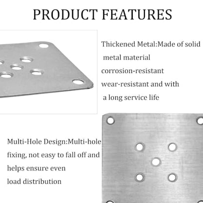 6PCS 9x9cm(3.54"x3.54") Furniture Leg Mounting Plates, Metal Flat T-Plate Connector Bracket with Screws for Sofa Chair Cabinet Table Leg Repair Replacement DIY - size: 3.54"x3.54"
