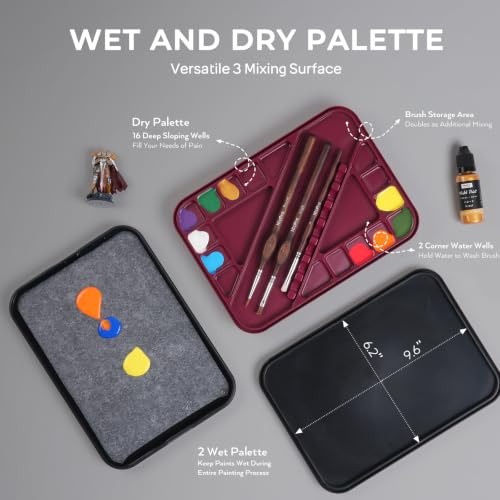 Nicpro All-In-One Miniature Painting Kit with 72 Model Paints & Wet Palette - color: 72 Model Paint + Wet Palette