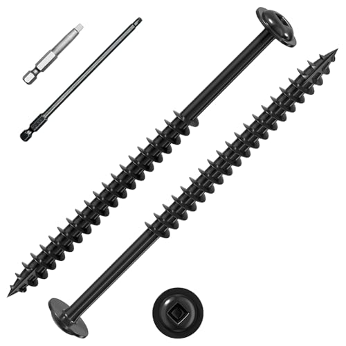 Wensilon Pocket Hole Screws, #8 x 3, Square Drive, Black, 1lbs 65pcs - color: Black, size: 8*3"