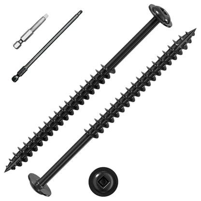 Wensilon Pocket Hole Screws, #8 x 3, Square Drive, Black, 1lbs 65pcs - color: Black, size: 8*3"