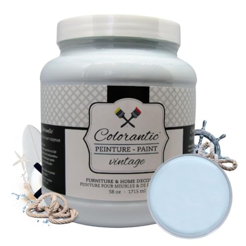 Colorantic | NAUTICAL Furniture Chalk Paint for DIY- Multi-Surface All-in-One Craft Paint | LIGHT BLUE Decorative Painting for Wood (58 oz) - color: Nautical, size: 58 Fl Oz (Pack of 1)