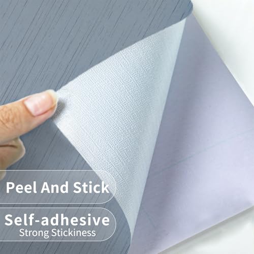 Grasscloth Peel and Stick Wallpaper Grey Blue 15.74" x 472.44" - color: Grey Blue, size: 15.7" x 472.4"