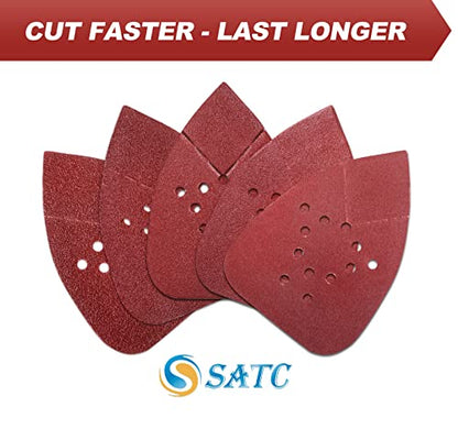 S SATC Mouse Detail Sander Sandpaper 50 PCS Mouse Sanding Pads 12 Hole Mouse Sandpaper Assorted 60/80/120/150/220 Grits - style: 50 PCS 12 Hole 60/80/120/150/220 Grits Mouse Sandpaper