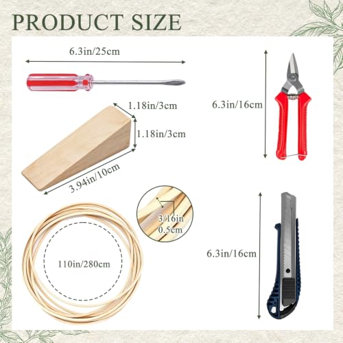 15 Pcs Rattan Repair Kits - Rattan Caning Material for Chairs and Cabinets, Woven Open Mesh Wicker Repair Kit for DIY Home Projects and Furniture (Wood)