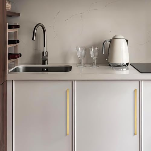 Ravinte Brushed Brass Solid Pulls Cabinet Handles 10 Inch 30 Pack - size: 10 Inch Hole Center
