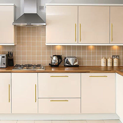 Ravinte Cabinet Pulls,10" Length,7-1/2" Hole Center,Brushed Brass,5 Pack - color: Brushed Brass