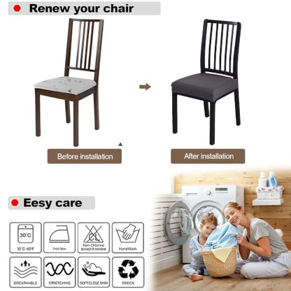 FUANGUI Dining Chair Covers Set of 2, Kitchen Chair Seat Covers - color: 01
