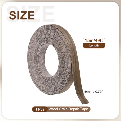 uxcell 0.75" x49 ft Wood Grain Repair Tape, Pre-Glued Iron on, Black Walnut - color: Black Walnut, size: 0.75" x 49 ft