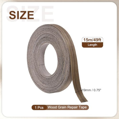 uxcell 0.75" x49 ft Wood Grain Repair Tape, Pre-Glued Iron on, Black Walnut - color: Black Walnut, size: 0.75" x 49 ft