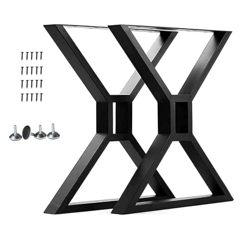 Yahpetes Table Legs 2Pcs Heavy Duty Desk Legs 24" X 20" Furniture Legs Black DIY Industrial Bench Legs Coffee Table Legs for Living Room and Kitchen (H24 X W20) - size: H24" X W20"