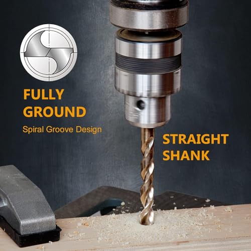 POWERTEC 1/2" & 9/32" Cobalt Drill Bits - 12 Pack - M35 HSS Jobber Length Twist Bits with 135° Tip for Drilling Wood, Metal, Stainless Steel, Nickel Alloy, Cast Iron & Plastic (QDB2103) - style: 12PK 1/2" & 9/32" Cobalt Drill Bits (M35 135°)