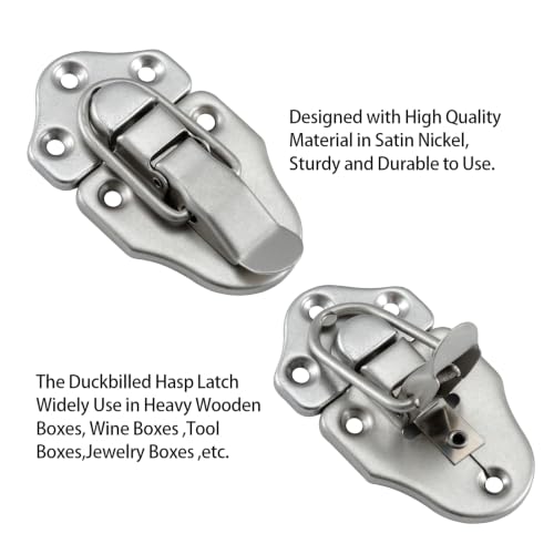 Duckbill Hasp Latches, Small Toggle Box Latches, Satin Nickel, 2 Pack - color: Satin Nickel, size: 2 Sell Pack