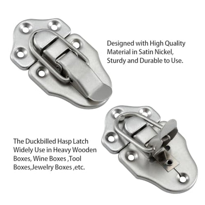 Duckbill Hasp Latches, Small Toggle Box Latches, Satin Nickel, 2 Pack - color: Satin Nickel, size: 2 Sell Pack