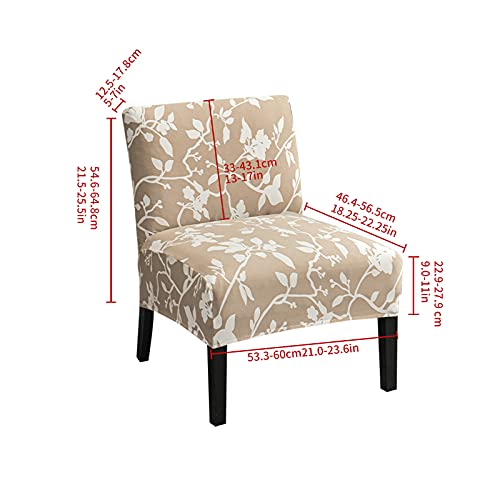 Eco-Ancheng Armless Chair Slipcover Removable Armless Accent Chairs Covers Washable Armless Slipper Chair Slipcover Printed Armless Chair Furniture Protector Covers for Living Dining Room Hotel - color: A19