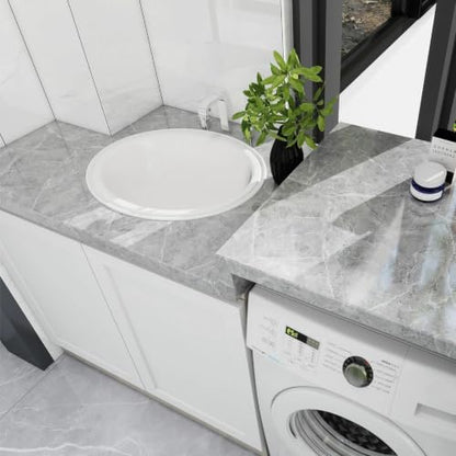 CAX Peel and Stick Wallpaper Light Gray Marble Contact Paper for Countertop - color: Light Gray, size: 23.6" x 118"