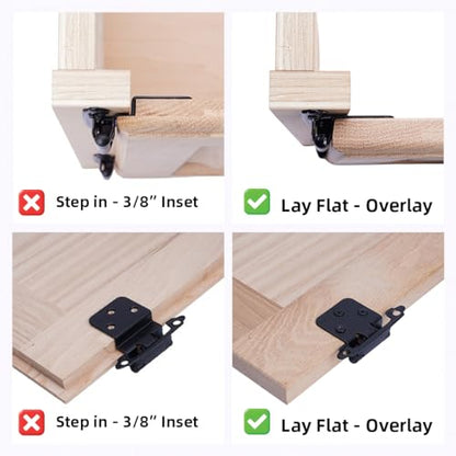 Decobasics Oil Rubbed Bronze Cabinet Hinges for Kitchen Cabinets (15 Pair -30 Pcs) -1/2" Overlay -Self Closing Cabinet Hinges Flush Mount w/Cupboard Silicon Bumpers & Upgraded Screws - color: Oil Rubbed Bronze, size: 15 Pack
