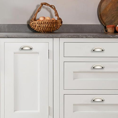 10 Pack 2-1/2" Drawer Pulls Polished Nickel Cabinet Cup Pulls Kitchen Hardware Cabinet Handles Drawer Handles Knobs 2-1/2 inch (64mm) Center to Center - color: Polished Nickel, size: 2-1/2 inch Hole Center, style: 10 Pack