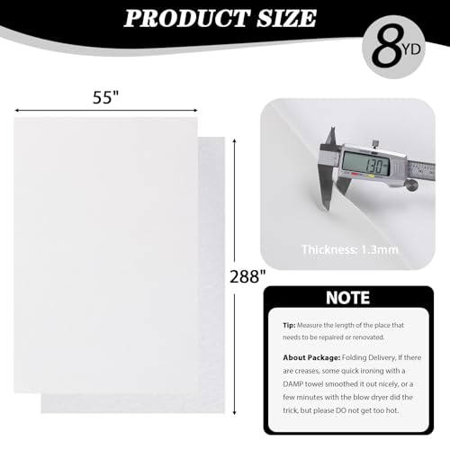 Faux Leather Vinyl Upholstery Fabric by The Yard 1.3mm Thicken 8 Yards - color: Off White, size: 8 Yards
