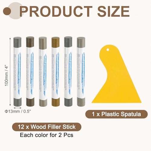 uxcell 12Pcs Wood Filler Sticks Kit, 12 Colors Premium Gray & Luxury Series - color: Premium Gray Luxury Series
