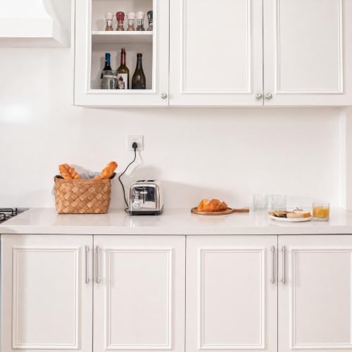 Goldenwarm 10 Pack 6-1/4 Inch Brushed Nickel Cabinet Pulls Modern Kitchen & Bathroom Hardware Heavy Duty Zinc Alloy Drawer Handles with Complete Screw Kit Consistent Finish for Whole-Home Renovations - color: Brushed Satin Nickel, size: 6-1/4 Inches Hole