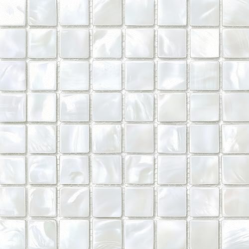 HOMETITUTE White Mosaic Look Floor 12x12 Vinyl Tile - color: White