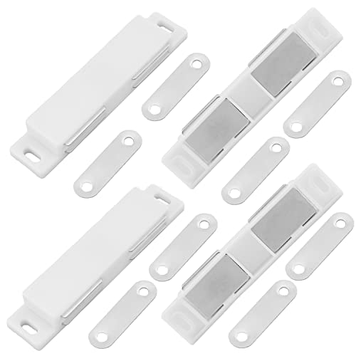 8Pcs Double Magnetic Door Catch for Cabinets, 3.74" Long Plastic Latches