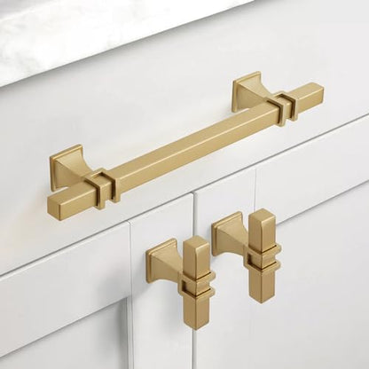 Brushed Brass Cabinet Handles Kitchen Pulls 5 Inch 10 Pack - color: Matte Gold, size: 5 Inch(128mm) Hole Center, style: 10 Pack Pull