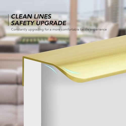 Gold Cabinet Handles Finger Edge Pulls 4.75 Inch CC 10 Pack - color: Gold, size: 120mm/4.72" Overall Length