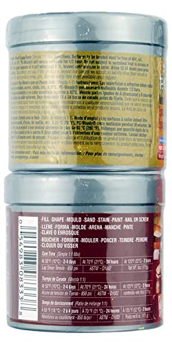 PC Products PC-Woody Wood Repair Epoxy Paste Kit with Mixing Tool, Two-Part 12 oz in Two Cans, Tan, 63320, 12 oz with Tool (Pack of 12) - size: 12 oz with Tool (Pack of 12), style: PC-Woody Kit