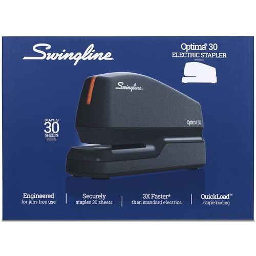 Swingline Electric Stapler, 30 Sheet Capacity, Optima 30, Black (42150) - size: 30 sheets, style: Stapler
