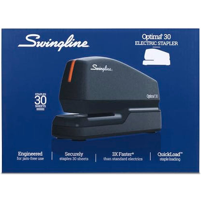 Swingline Electric Stapler, 30 Sheet Capacity, Optima 30, Black (42150) - size: 30 sheets, style: Stapler