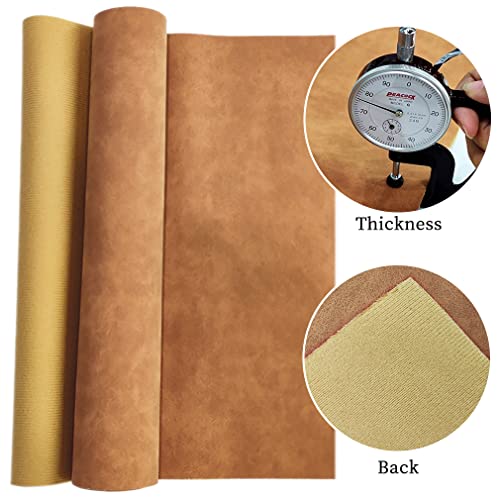 XHT 30 x 135 cm Suede PU Faux Leather Fabric, Soft Smooth Crafts Synthetic Fabric for DIY Handicraft Wallets Bags Making, Dark Brown - color: Dark Brown