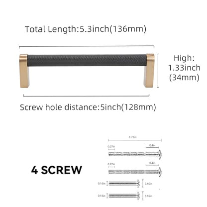 10 Pack 5Inch(128mm) Kitchen Cabinet Handles Black and Champagne Bronze Knurled Cabinet Pulls Black Drawer Pulls Kitchen Hardware - color: Black And Champagne Bronze, size: 5'' Hole Center(128mm)