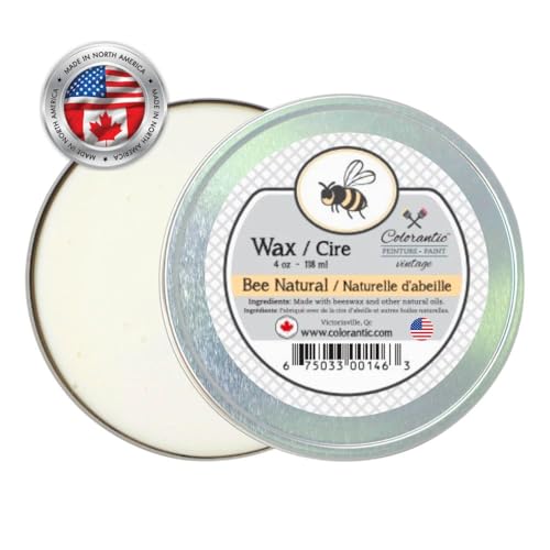 Colorantic | Clear Beeswax Furniture Polish | Chalk Based Paint Wax | Wood Waxes Cutting Board (4 oz, Clear Natural) - color: Bee Natural Wax, size: 4 Ounce (Pack of 1)
