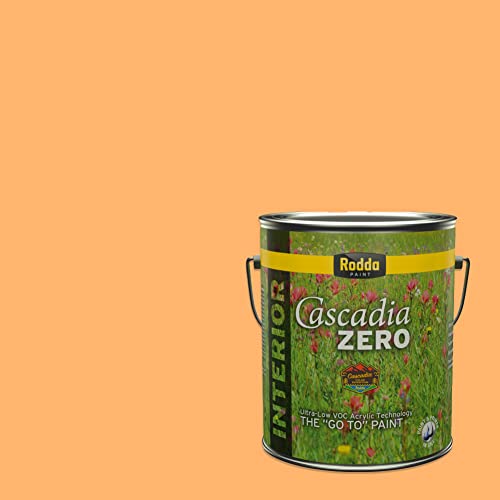 Rodda Paint CASCADIA ZERO Interior Semi-Gloss Paint & Primer in One, 1-Gallon, Mango Madness - color: Mango Madness, size: 128 Fl Oz (Pack of 1)