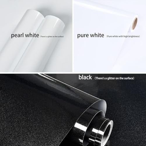 tiltil Shiny Peel and Stick Wallpaper White Contact Paper 15.8"×78.7" - color: Pearl White, size: 15.8" x 78.7"